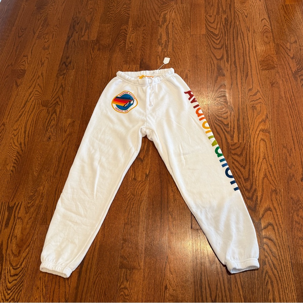 NWT White Aviator Nation Sweatpants size Small